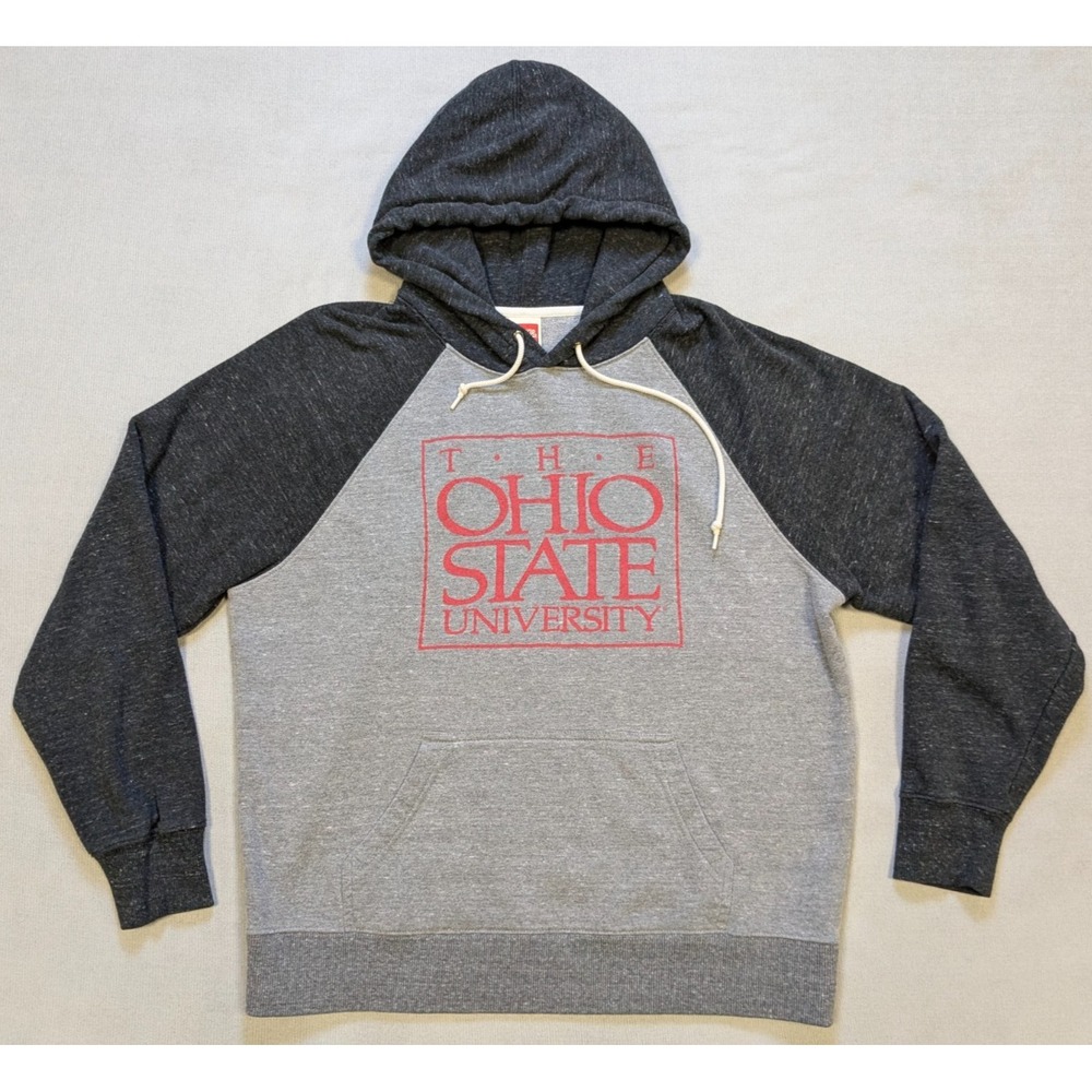 Ohio State Buckeyes Hoodie Mens Large Gray Homage Sweatshirt Retro Pullover OSU